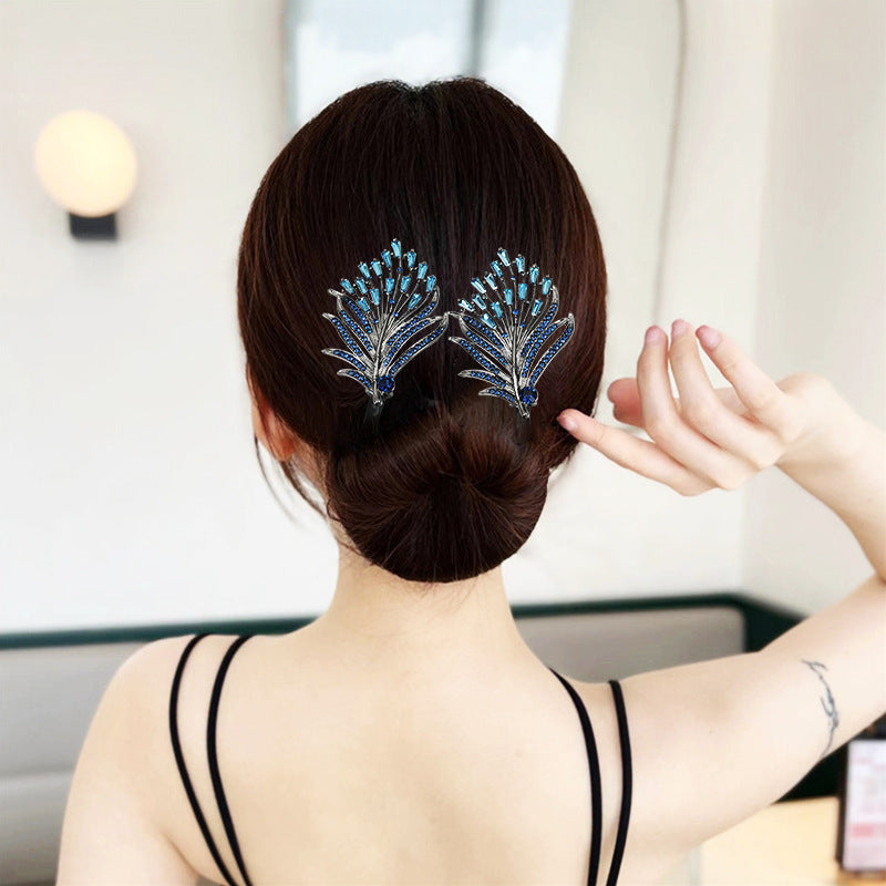 Handmade Feather Hair Bun Updo Hairstyle Twist Clips