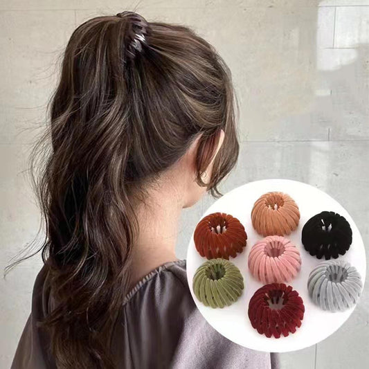 3 Pcs Bird Nest Bun Hair Clip Ponytail Holder