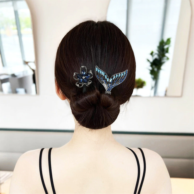 Handmade Feather Hair Bun Updo Hairstyle Twist Clips