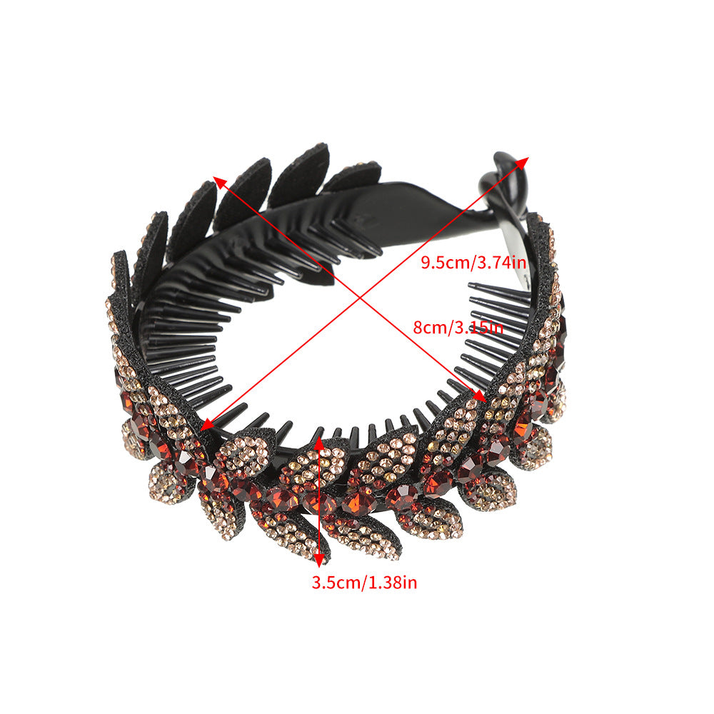 Vintage Olive Leaves Bun Ponytail Hair Claw