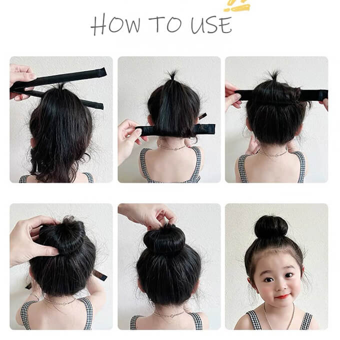 3PCs Easy Updo Hairstyle Bun Maker Snap Roll For Kids
