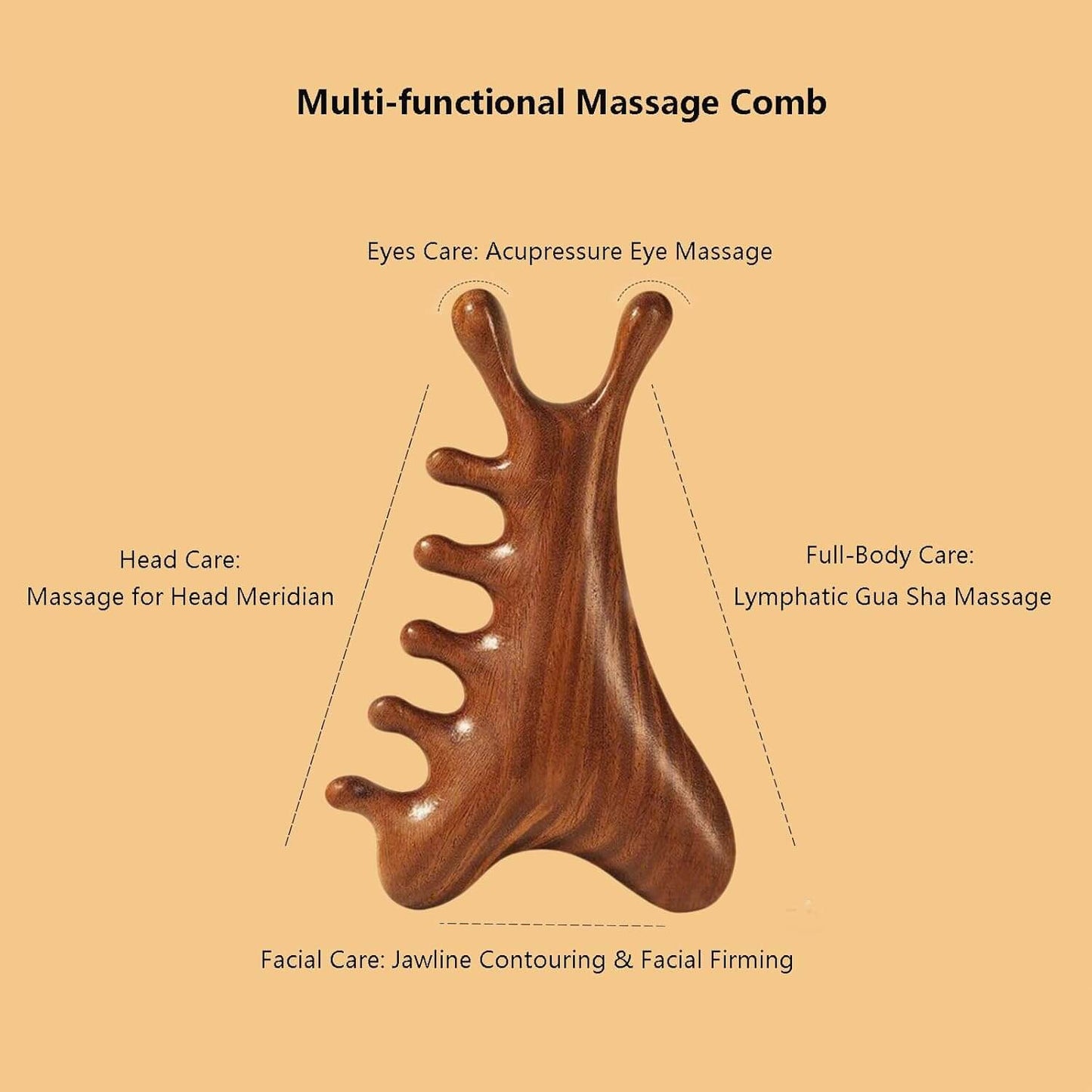 SheFav Versatile Natural Sandalwood Massage Comb