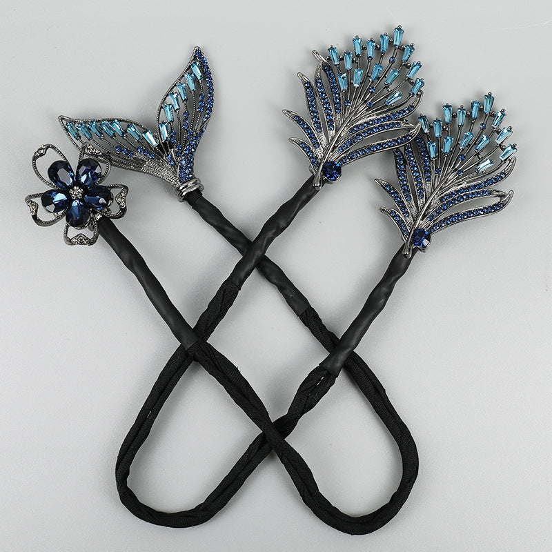 Handmade Feather Hair Bun Updo Hairstyle Twist Clips