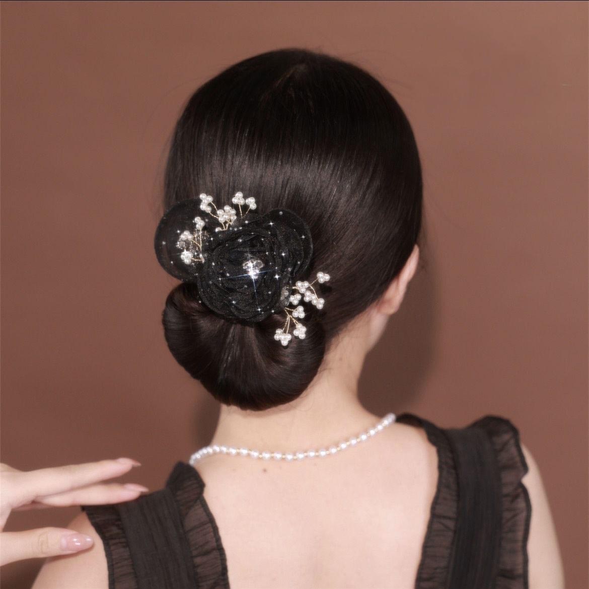 SheFav Flower Pearls Easy Updo Hairstyle Maker Twist Clips