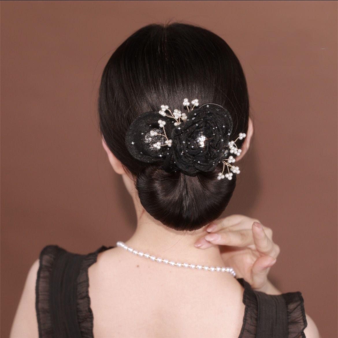 SheFav Flower Pearls Easy Updo Hairstyle Maker Twist Clips