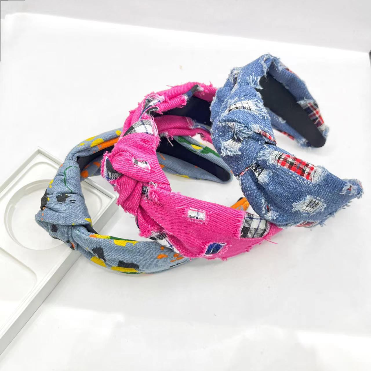 Classic Denim Printed Style Headband