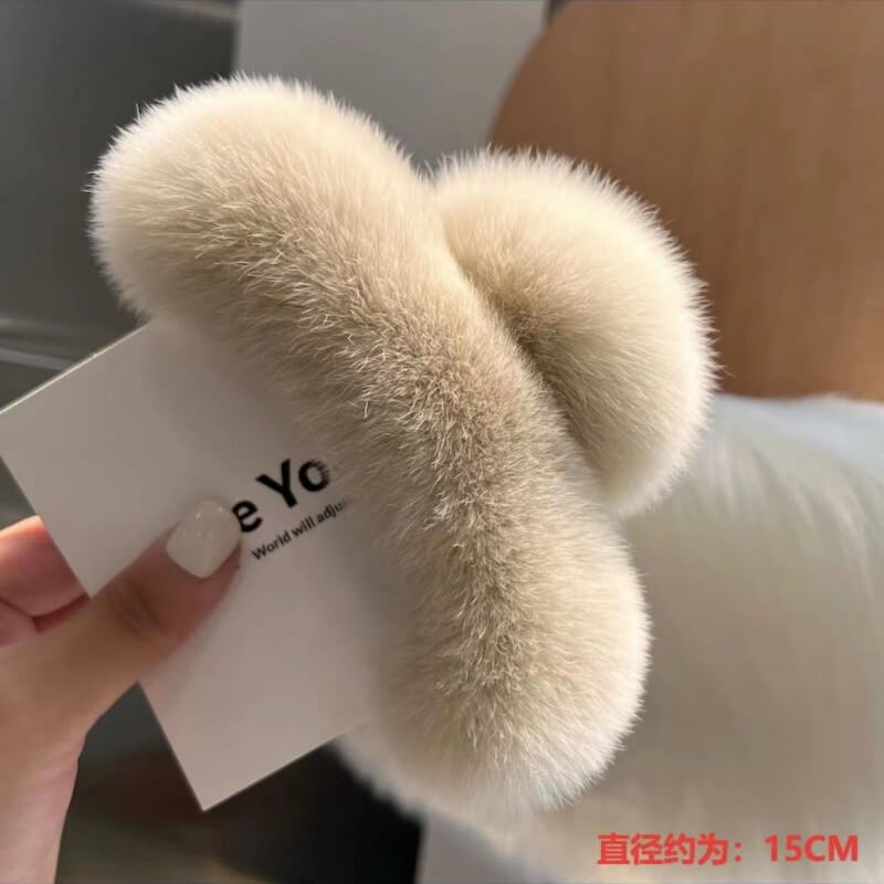 Cute Large Fuzzy Hair Claw Clip for Thick Thin Hair-SHEFAV