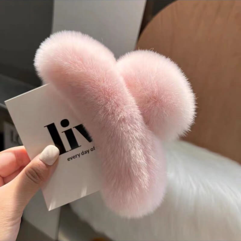 Cute Large Fuzzy Hair Claw Clip for Thick Thin Hair-SHEFAV