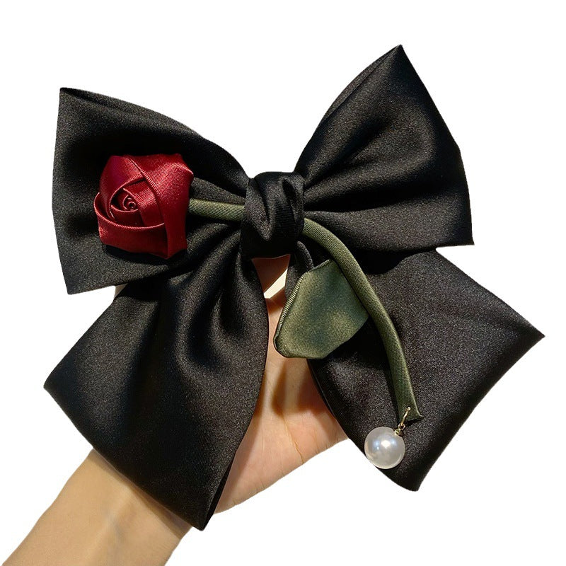 Cute Rose Flower Big Bow Hair Clips