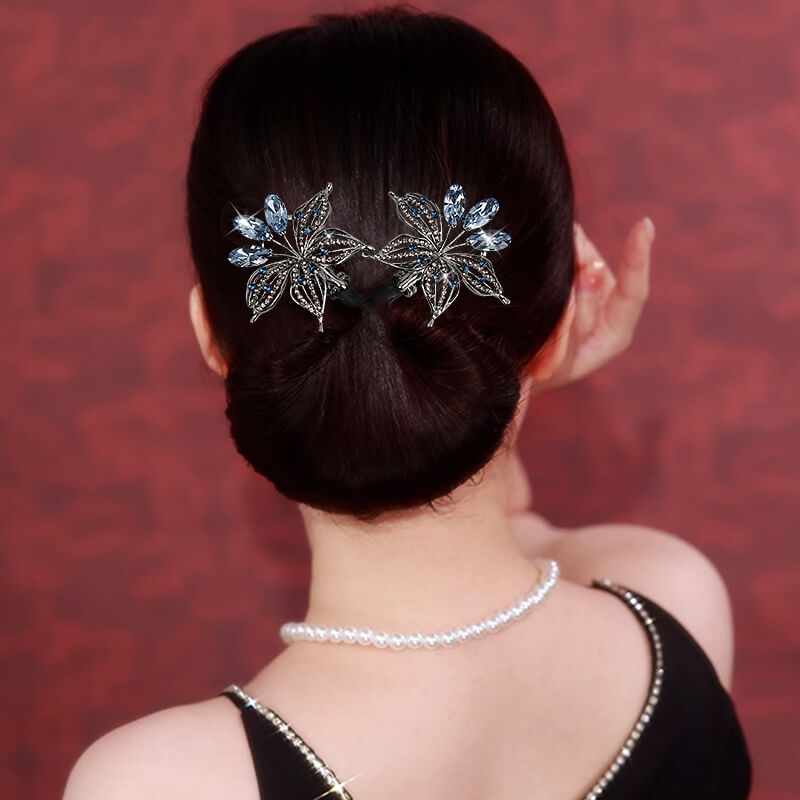 Flower Crystal Updo Hairstyle Bun Tool Twist Hair Clips