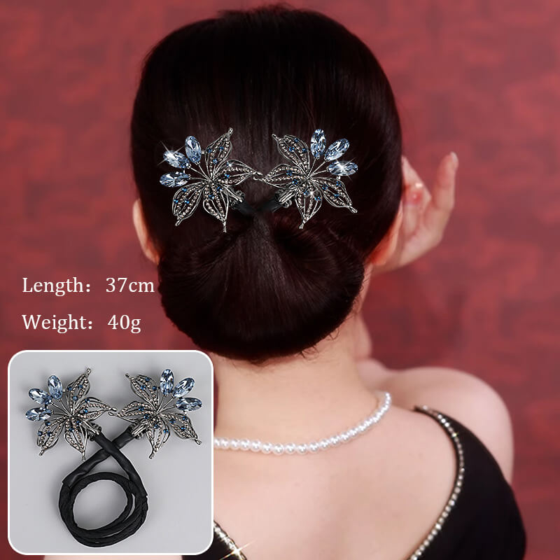 Flower Crystal Updo Hairstyle Bun Tool Twist Hair Clips