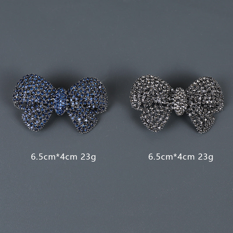 French Design Handmade Diamond Bow Hair Barrettes - SHEFAV