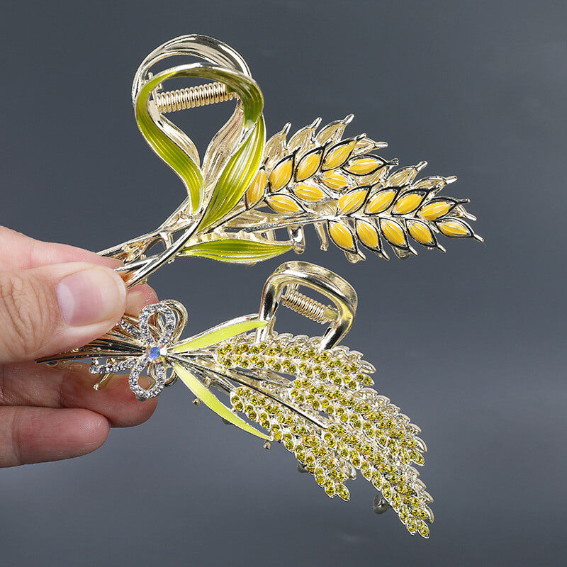 Gold Ear of Wheat French Hair Claw Clips-SHEFAV