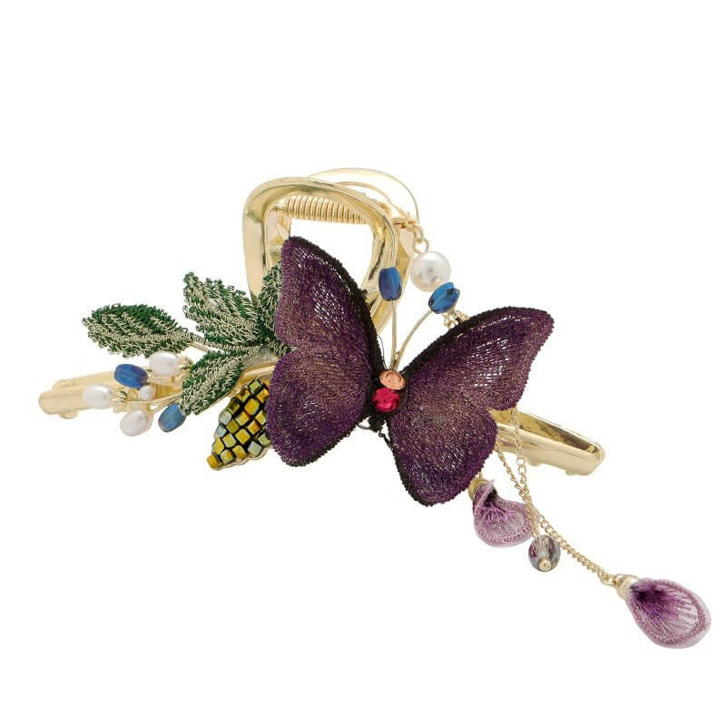 Handmade Butterfly Tassel Hair Claw Clips