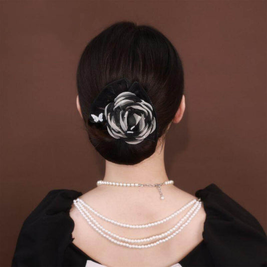 Handmade Camellia Ponytail Hairstyle Twist Hair Clips