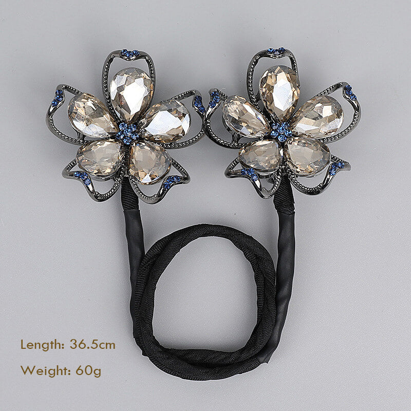 Handmade Flower Crystal Updo Hairstyle Tool Twist Clips