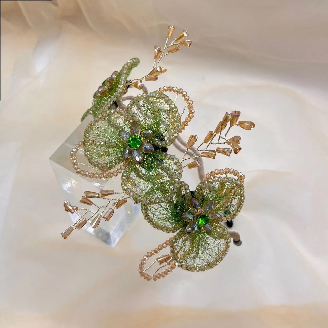 Handmade Knitted Bead Flower Headband - SHEFAV