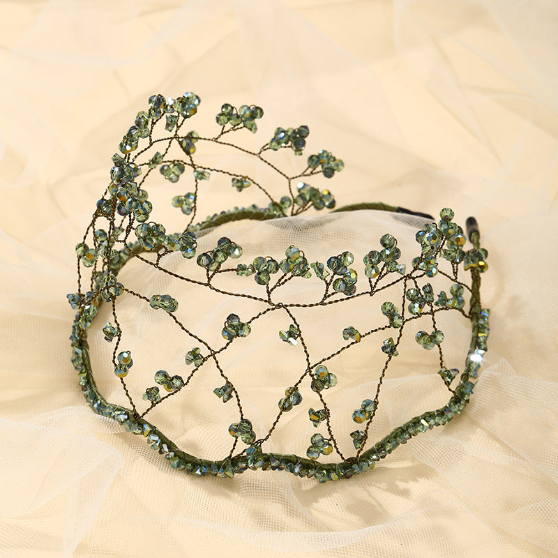 Handmade Knitted Crystal Bead Headband
