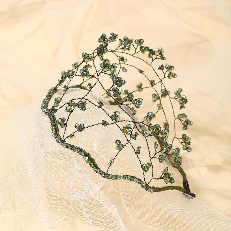 Handmade Knitted Crystal Bead Headband