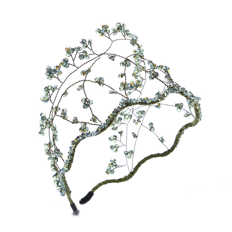 Handmade Knitted Crystal Bead Headband
