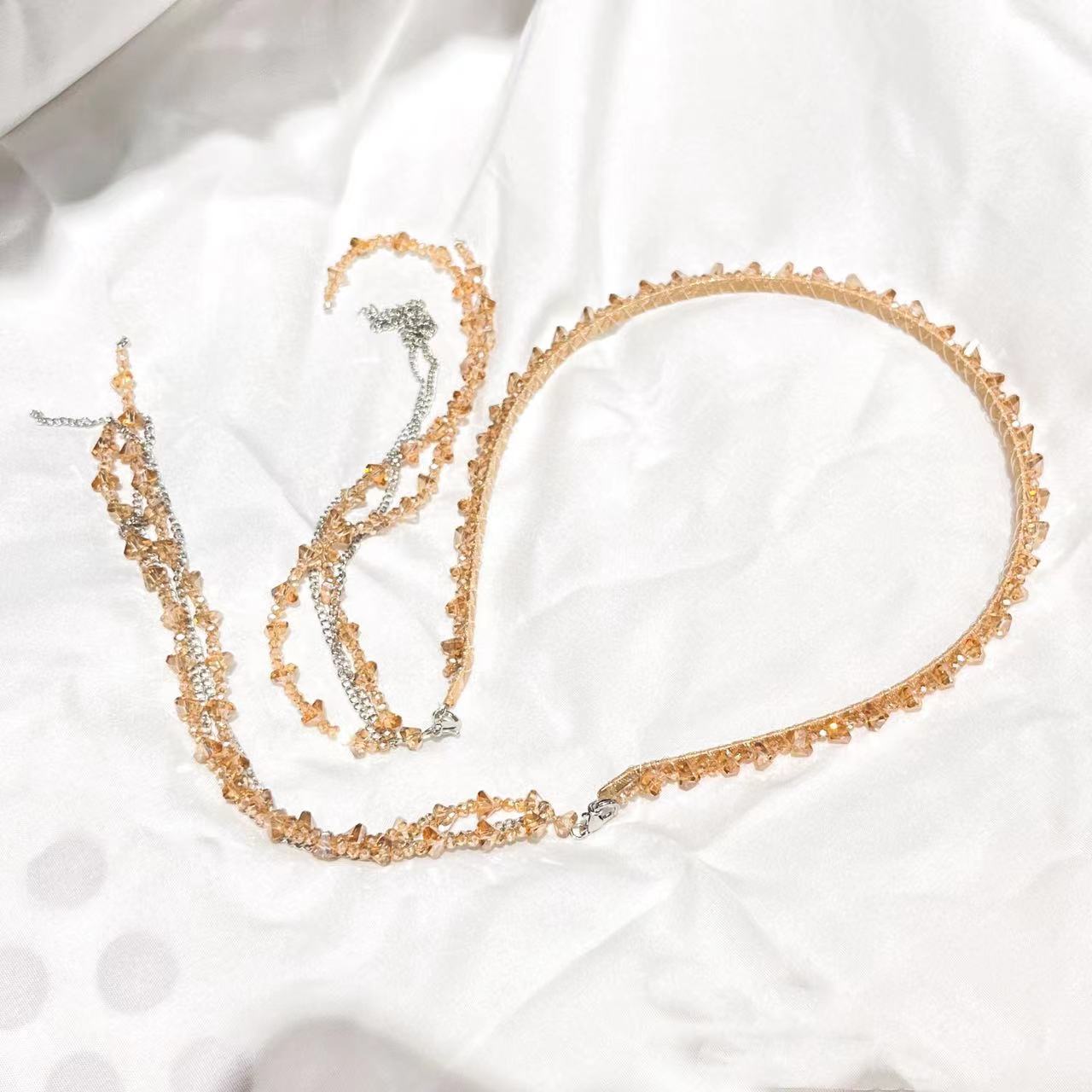 Handmade Knitted Crystal Detatchable Tassel Headband - SHEFAV