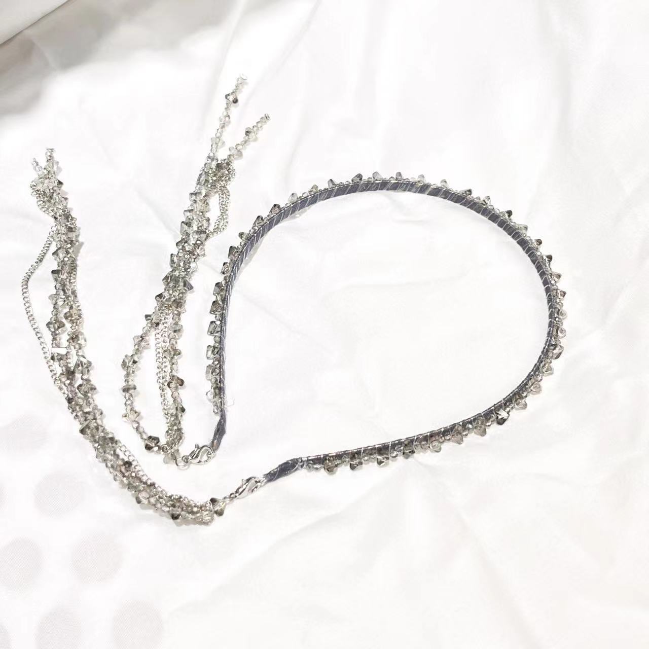 Handmade Knitted Crystal Detatchable Tassel Headband - SHEFAV