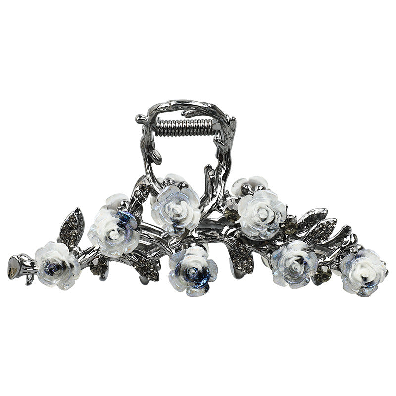 Handmade Large Size Camellia Hair Claw for Thick Hair