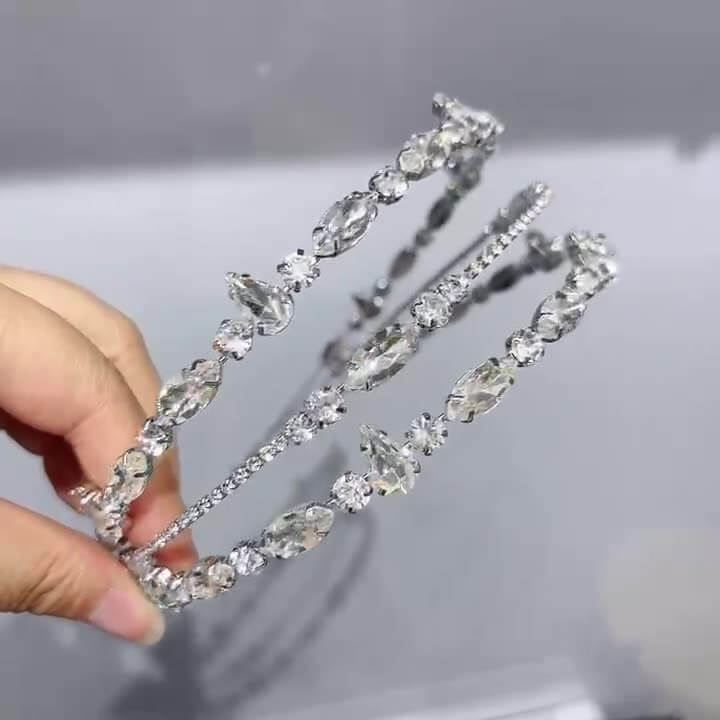 SheFav Handmade Luxury Multi-layered Crtstal Headband