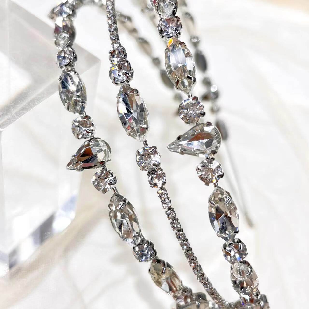 SheFav Handmade Luxury Multi-layered Crtstal Headband