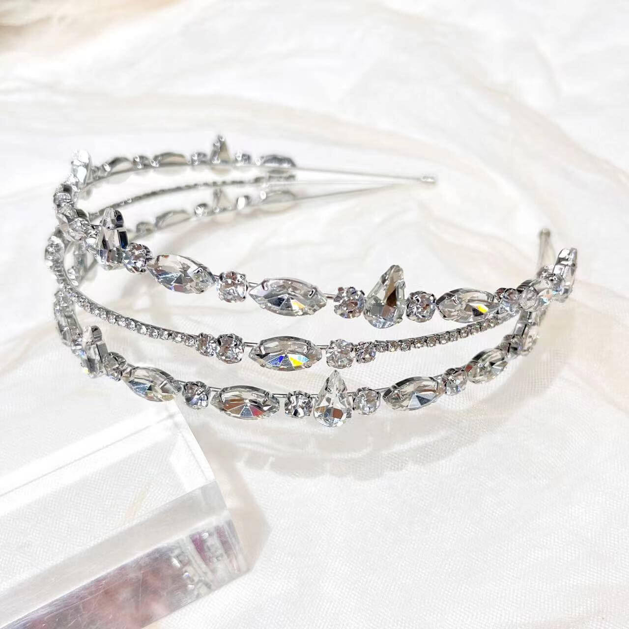 SheFav Handmade Luxury Multi-layered Crtstal Headband