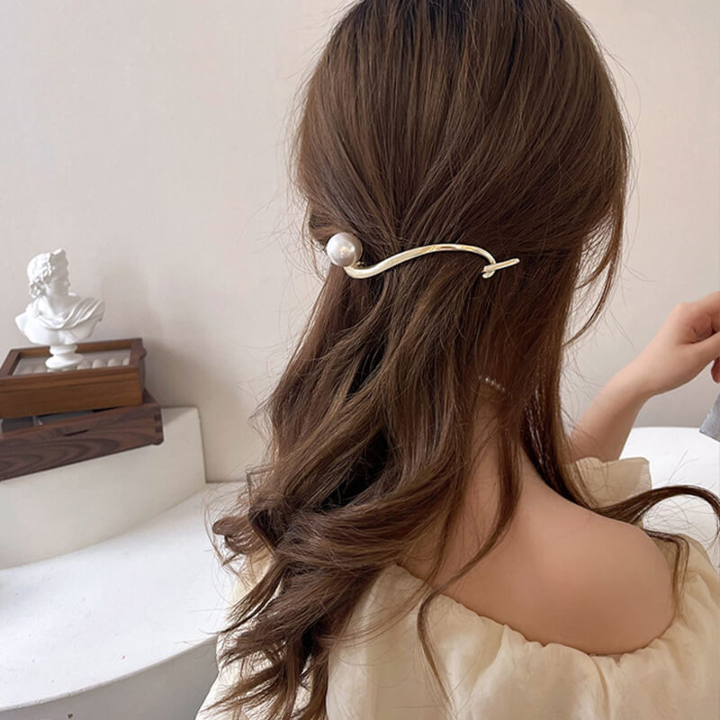 Handmade Pearl Updo Hairstyle Twist Hair Clips