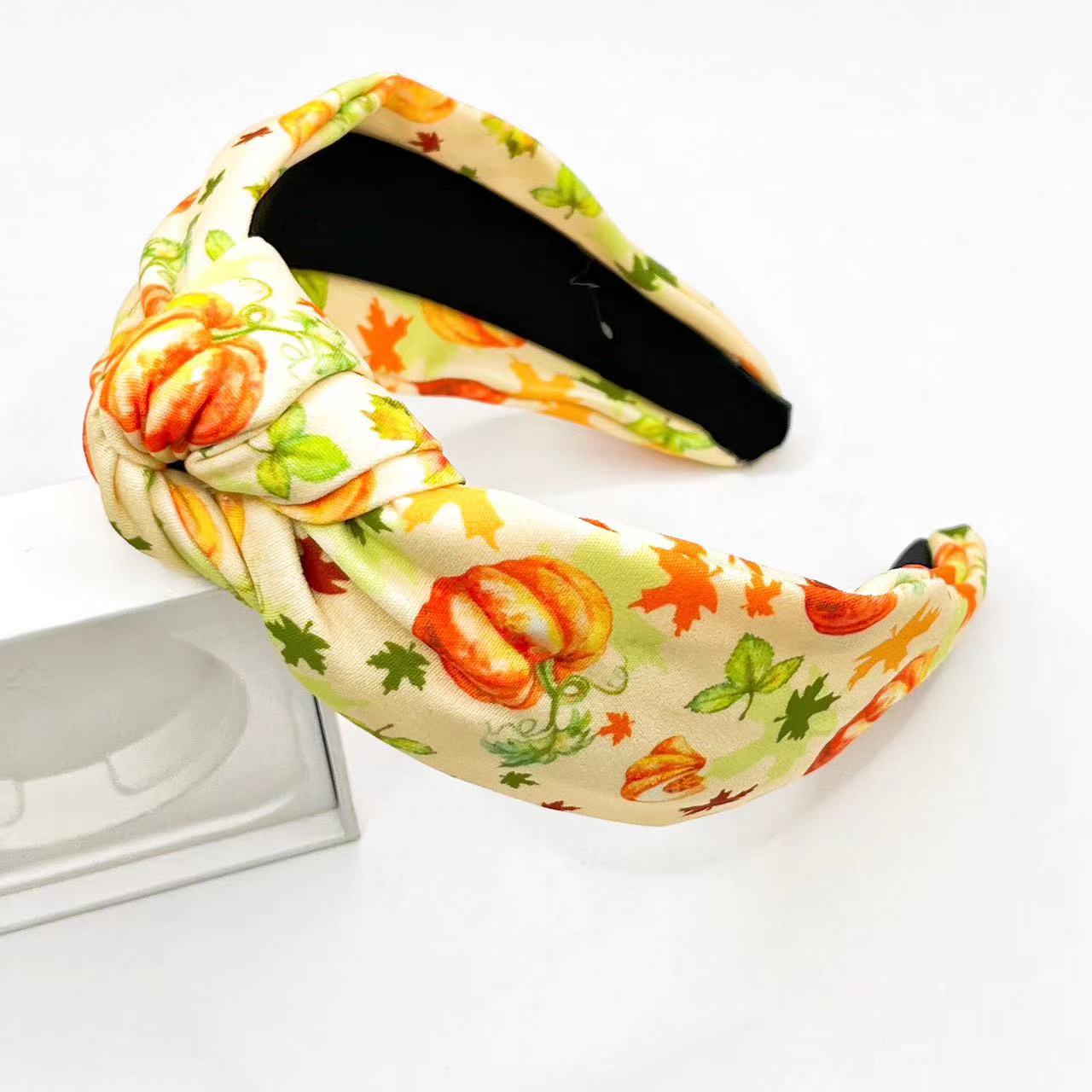 Pumpkin Print Tied Holiday Party Headband - SHEFAV