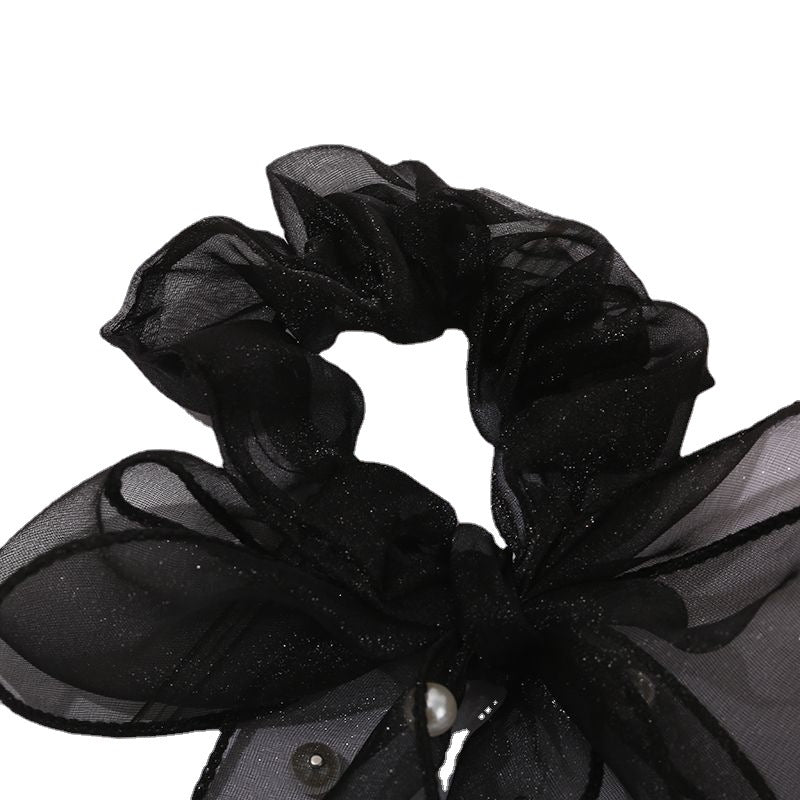 Pearl Bowknow Mesh Hair Tie Scruchies