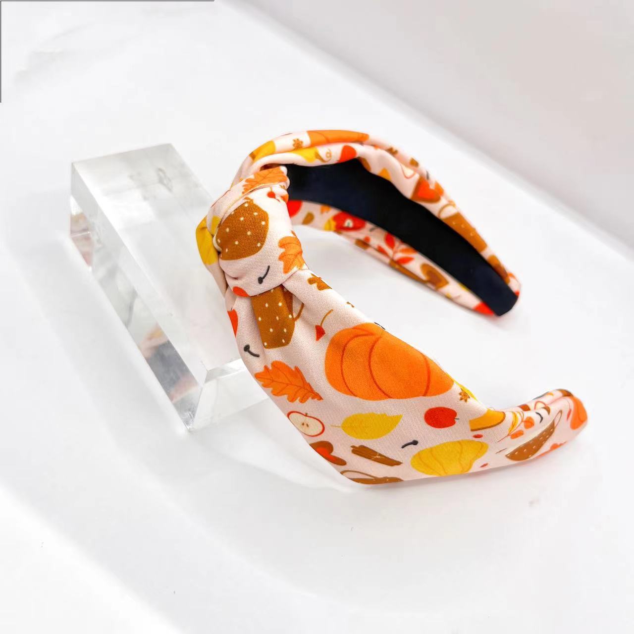 Pumpkin Printed Tied Headband - SHEFAV