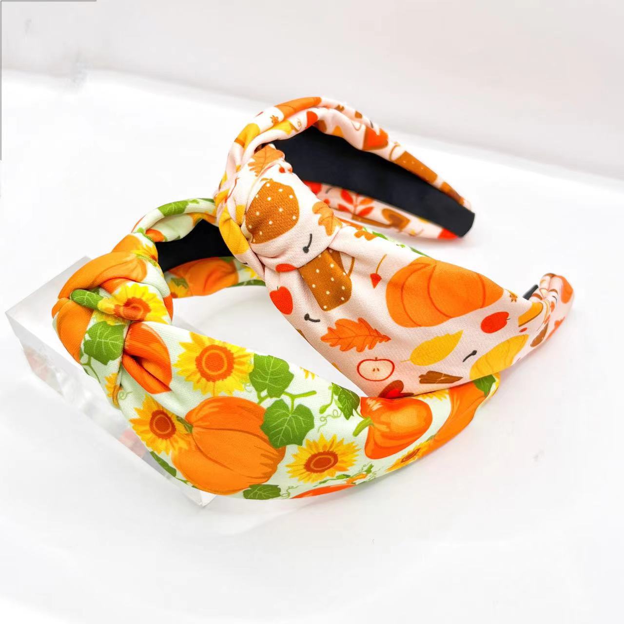 Pumpkin Printed Tied Headband - SHEFAV