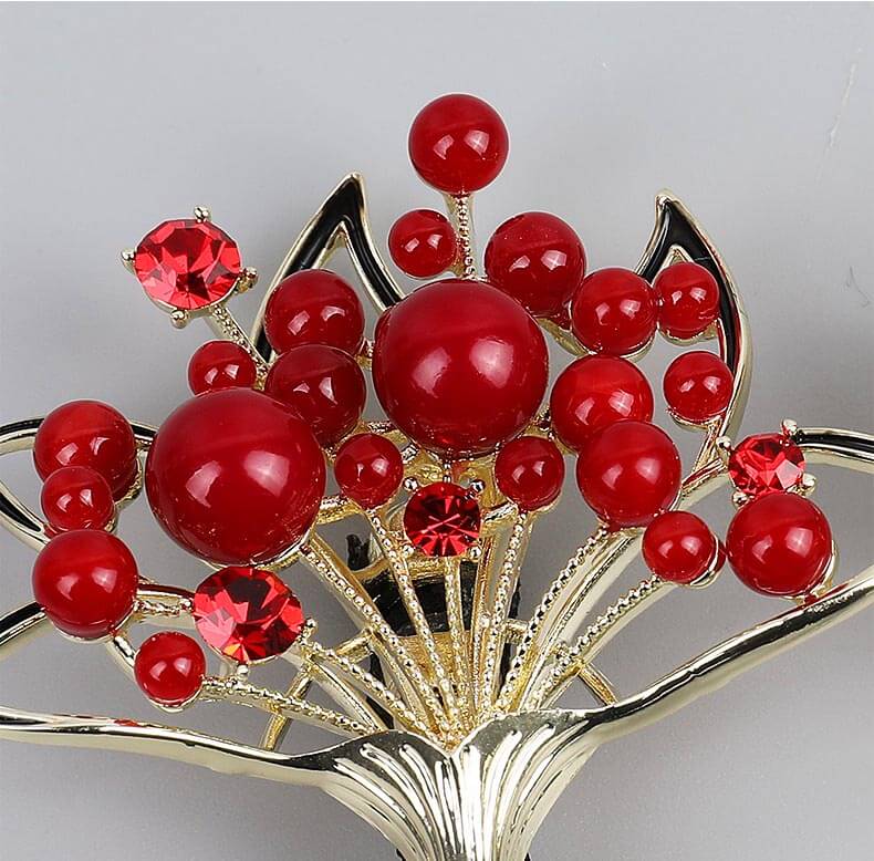 SheFav Red Pearl Easy Updo Hairstyle Tool Twist Hair Clips