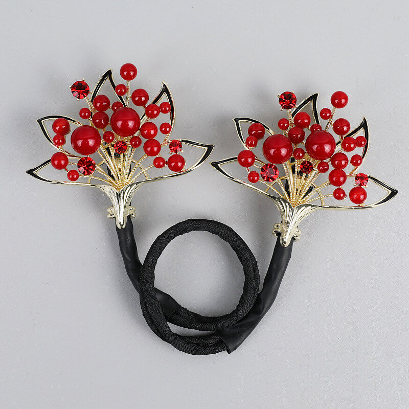 SheFav Red Pearl Easy Updo Hairstyle Tool Twist Hair Clips