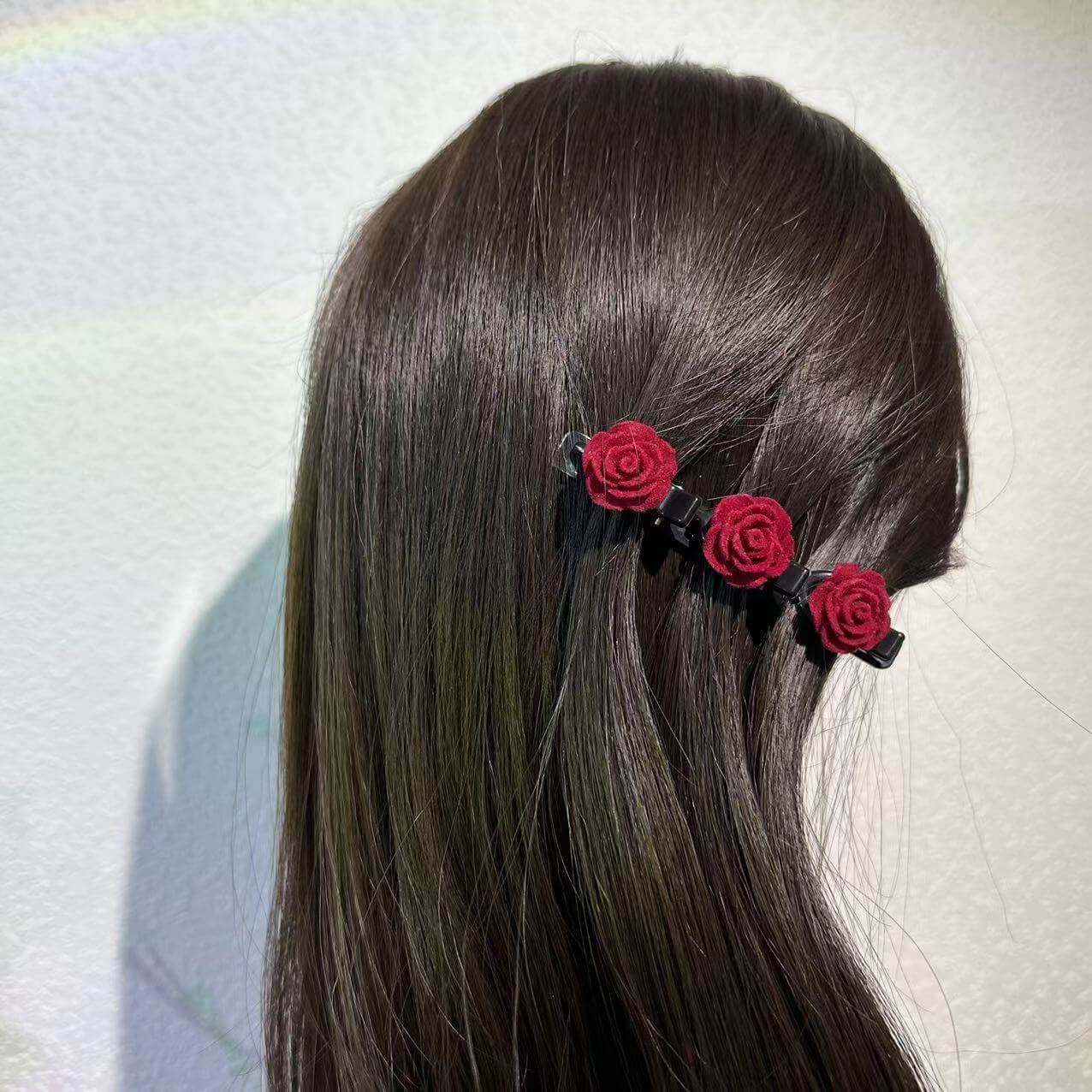 Red Rose Bangs Hair Clips for Hair Styling Sectioning