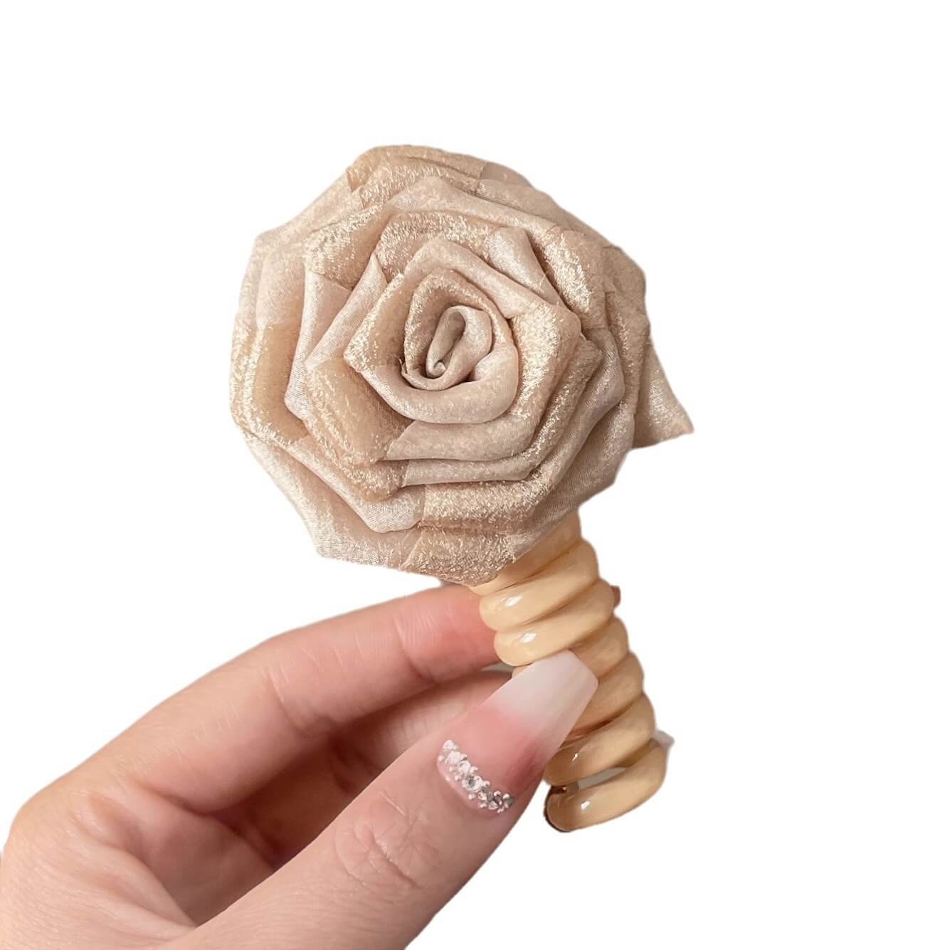 Rose Phone Wire Hair Ties Ponytail Holder