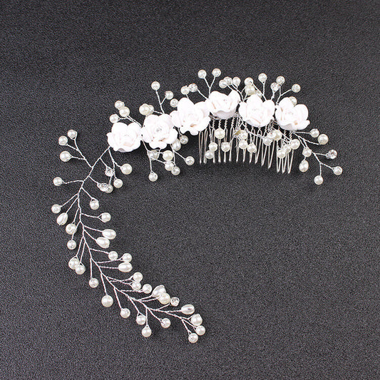 Flower Pearl Bride Wedding Hair Combs Clip