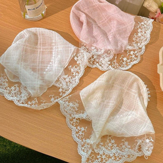 French Triangle Lace headband and headscarf