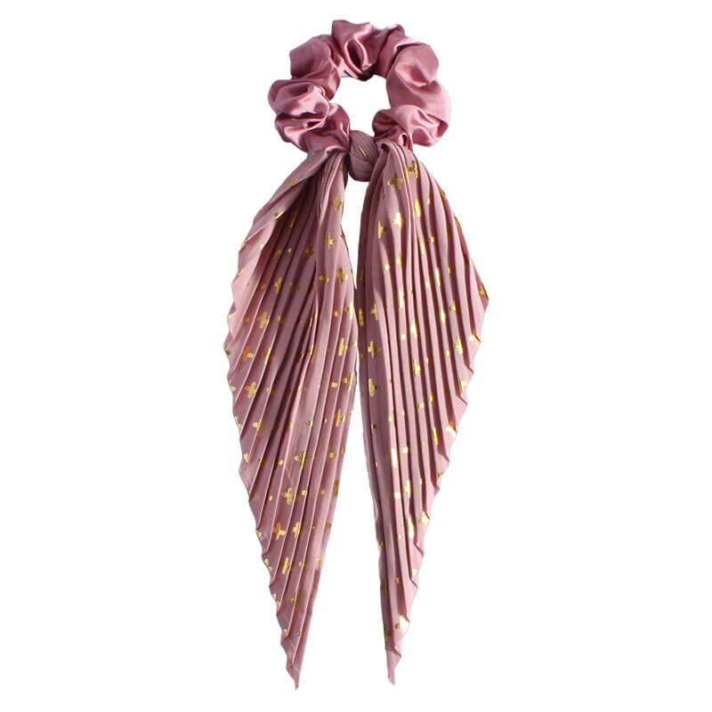 Vintage Handmade Pleated Scrunchie with Ribbon