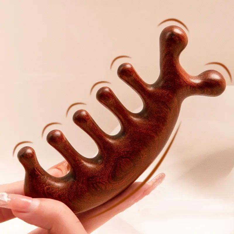 SheFav Natural Sandalwood Scalp Massager Comb