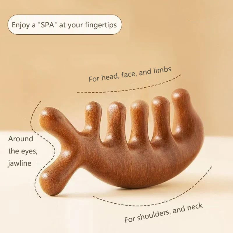 SheFav Natural Sandalwood Scalp Massager Combs