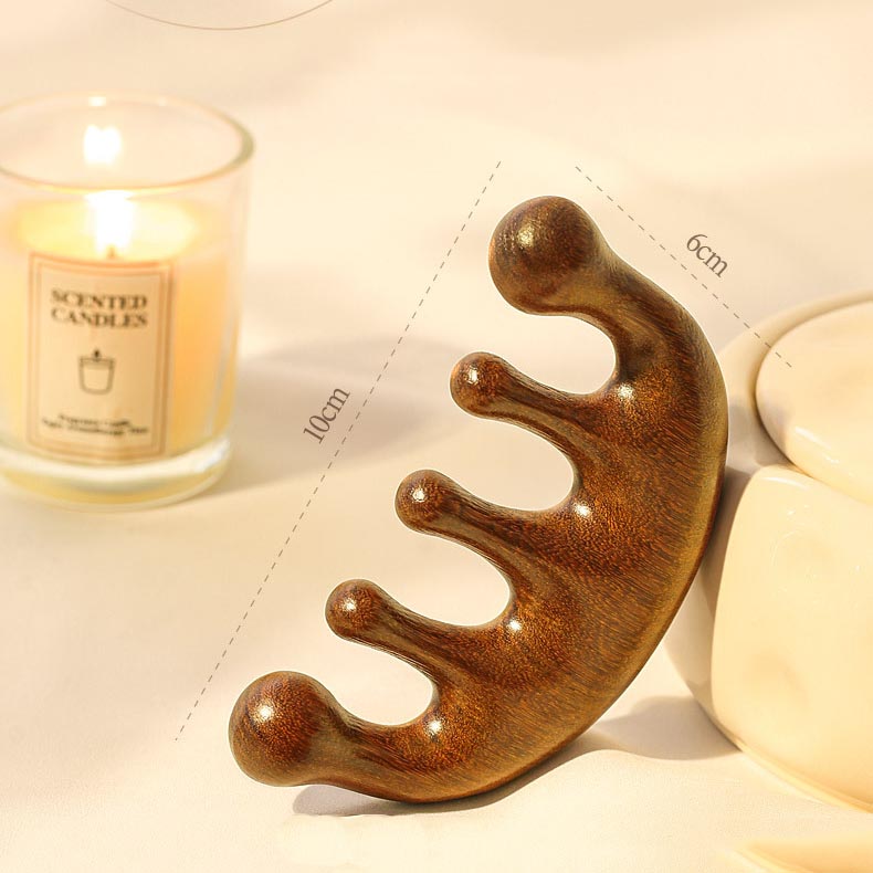 SheFav Natural Sandalwood Scalp Massager Comb