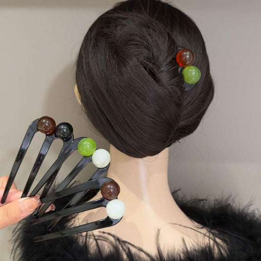 SheFav Vintage Beads Updo Bun Maker Hair Comb Hairpins