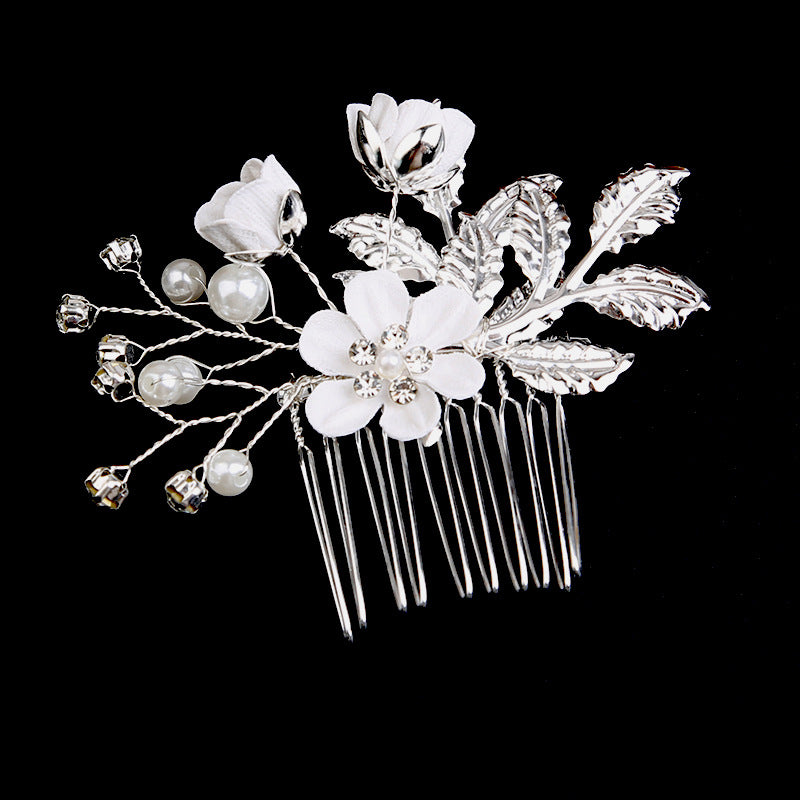 SheFav Wedding Silver Leaves Flower Hair Combs Bride Headpieces Hair Clip