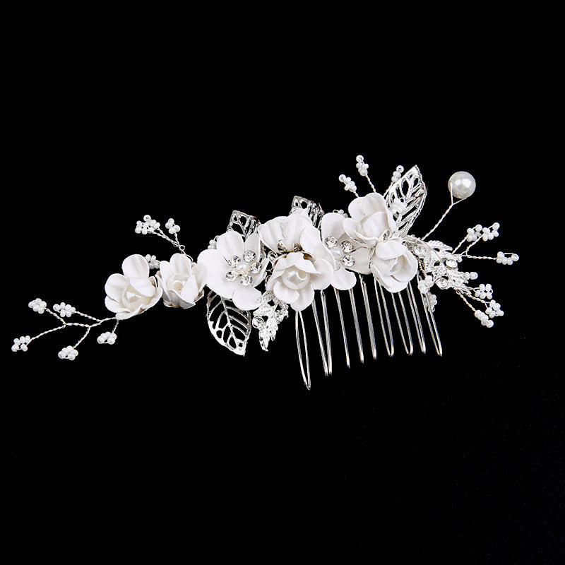 SheFav Wedding Silver Leaves Flower Hair Combs Bride Headpieces Hair Clip