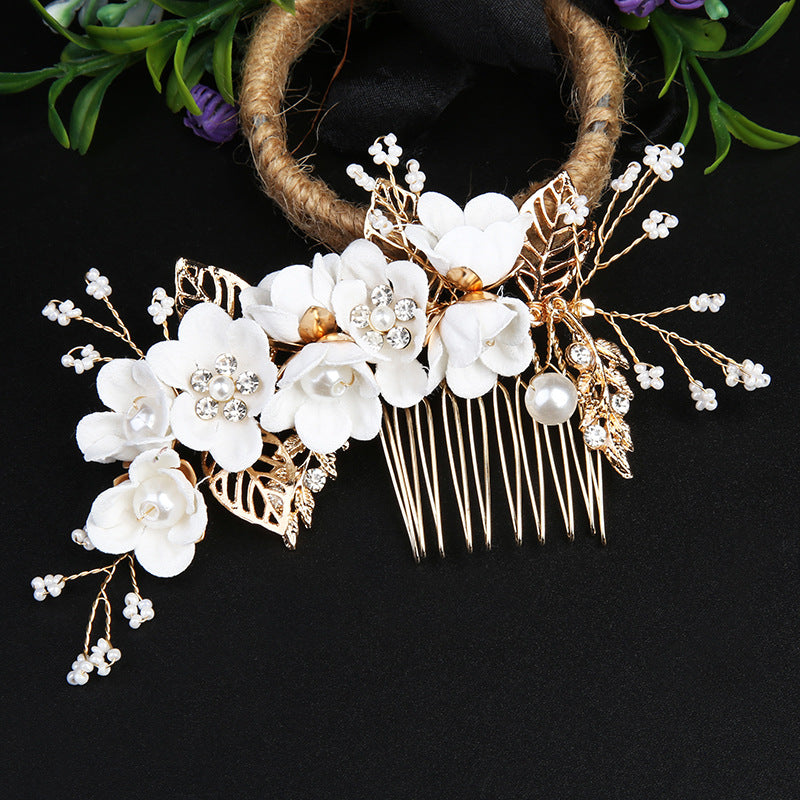 Wedding Bridal Golden Leaves Flower Hair Combs