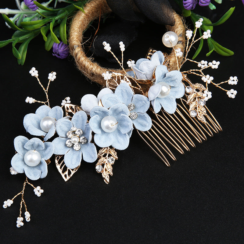 Wedding Bridal Golden Leaves Flower Hair Combs